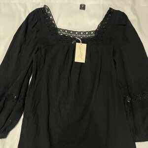 Universal Thread Mini Dress Womens Small Long-Sleeve Textured Black